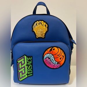 Versace leather backpack calf + patch